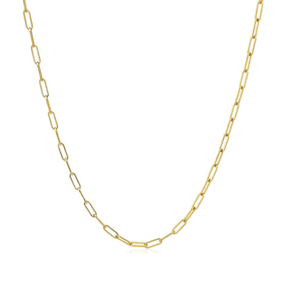 Cadena de eslabones ovalados finos de oro amarillo de 14K (1.5mm)