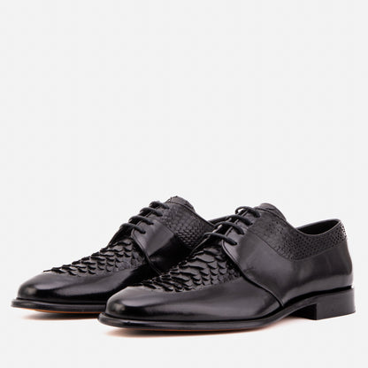 The Arven Black Python Leather Men Shoe