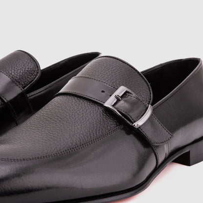 The Marquez Black Baby Buffalo & Deer Leather Loafer Men Shoe