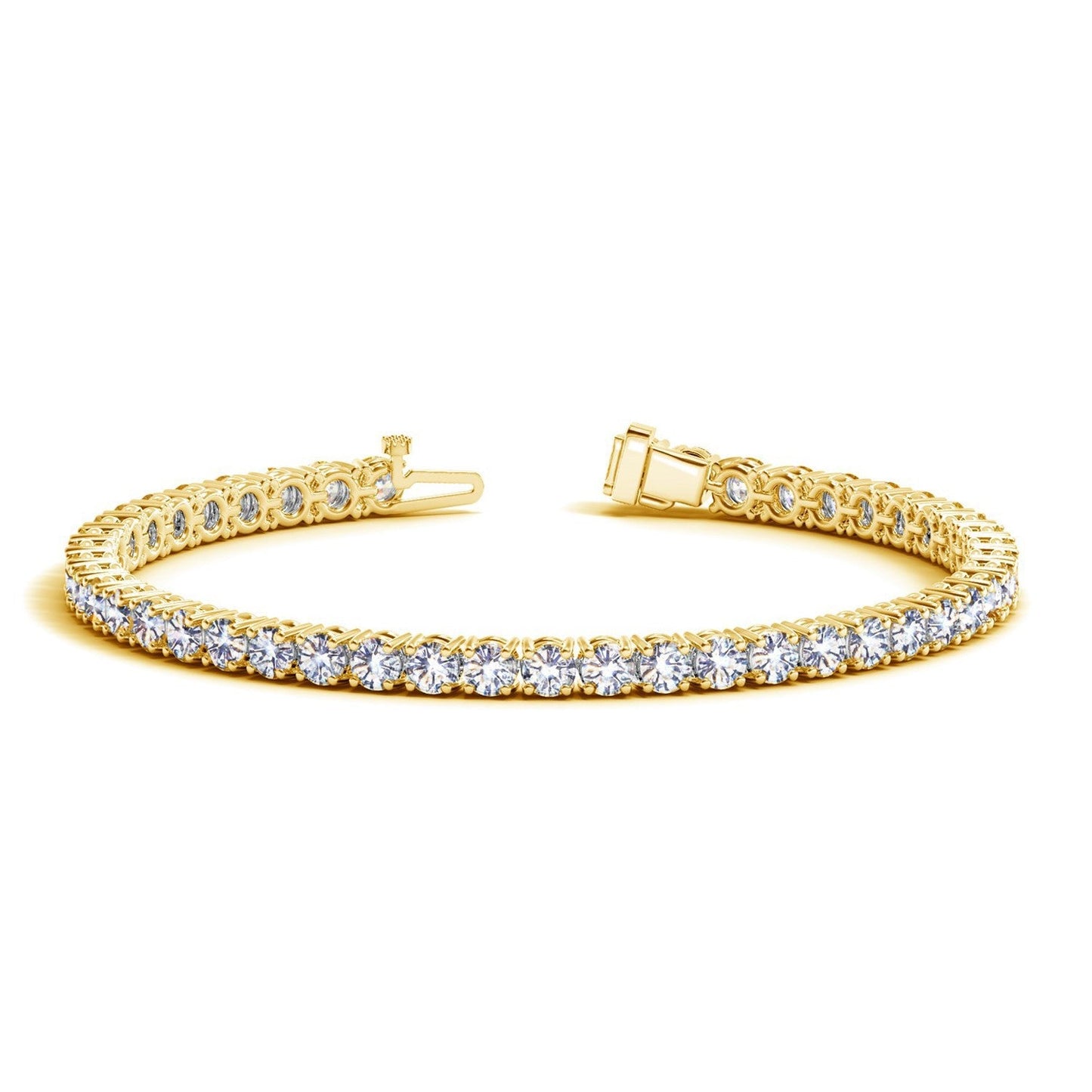 Pulsera de tenis con diamantes redondos cultivados en laboratorio en oro amarillo de 14k (8 quilates de peso total F/G VS2/SI1)
