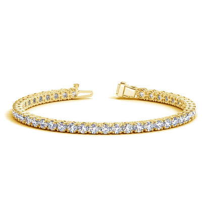Pulsera de tenis con diamantes redondos cultivados en laboratorio en oro amarillo de 14k (8 quilates de peso total F/G VS2/SI1)