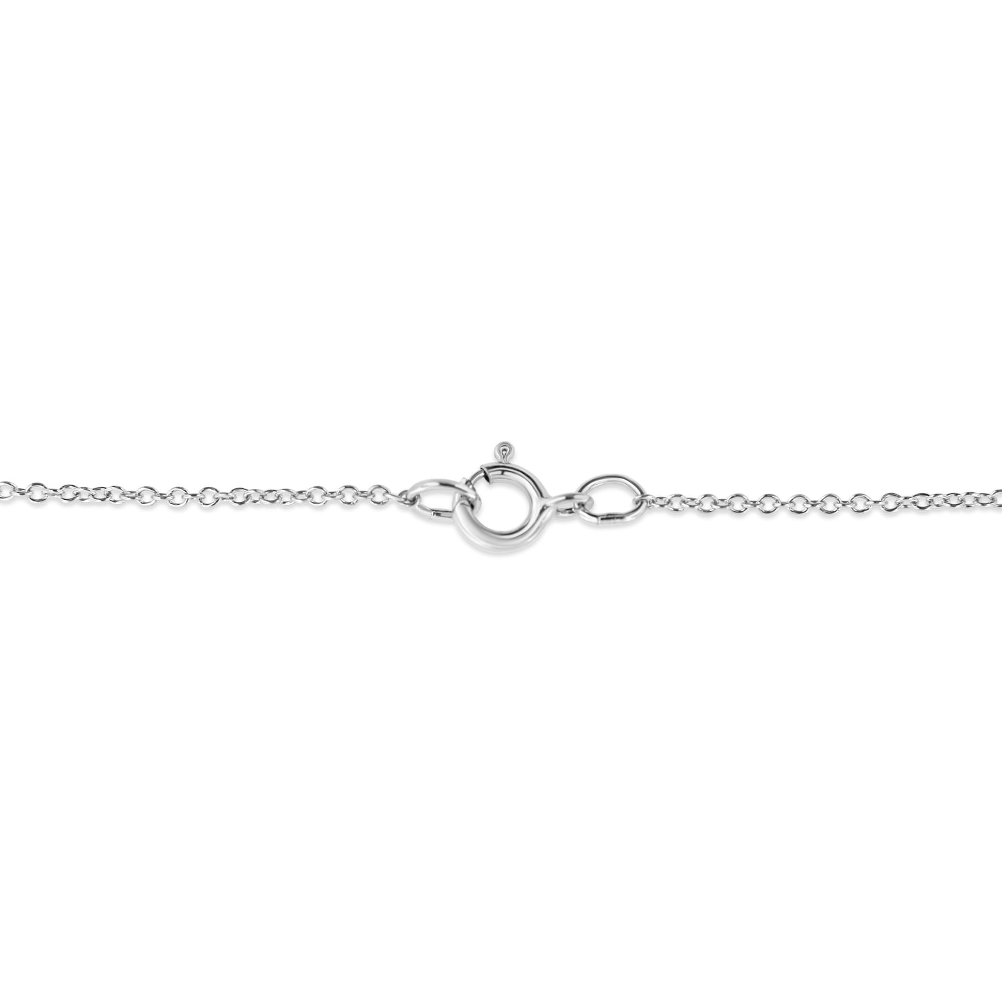 Collar con colgante de doble corazón de plata de ley .925 con acento de diamante engarzado con garras, 45,72 cm (color I-J, claridad I1-I2)