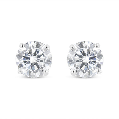 Pendientes de solitario con diamantes en oro blanco de 14k (1.5 quilates en total, color H-I, claridad SI1-SI2)
