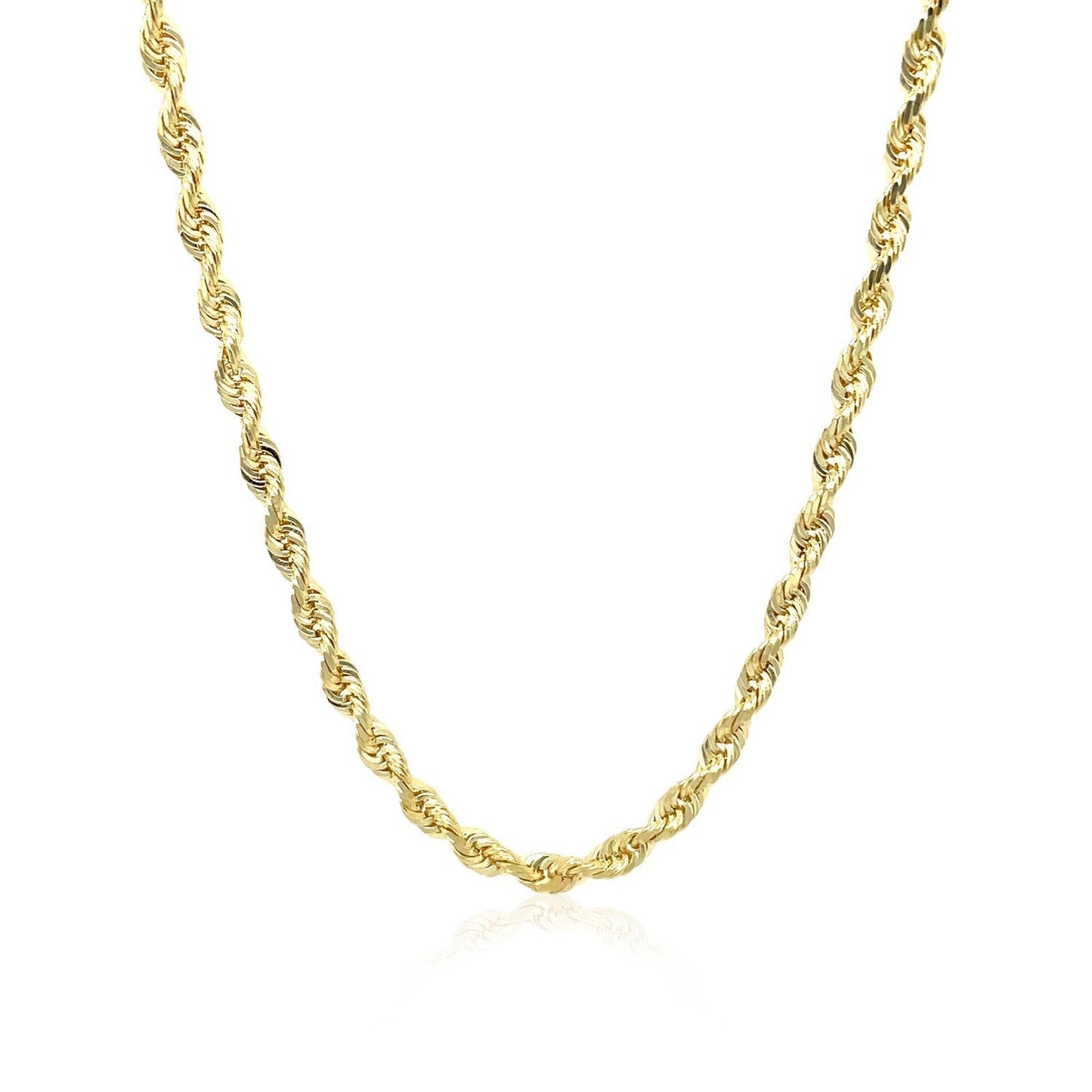 Cadena de oro amarillo macizo de 10k de 3.0mm con corte diamante
