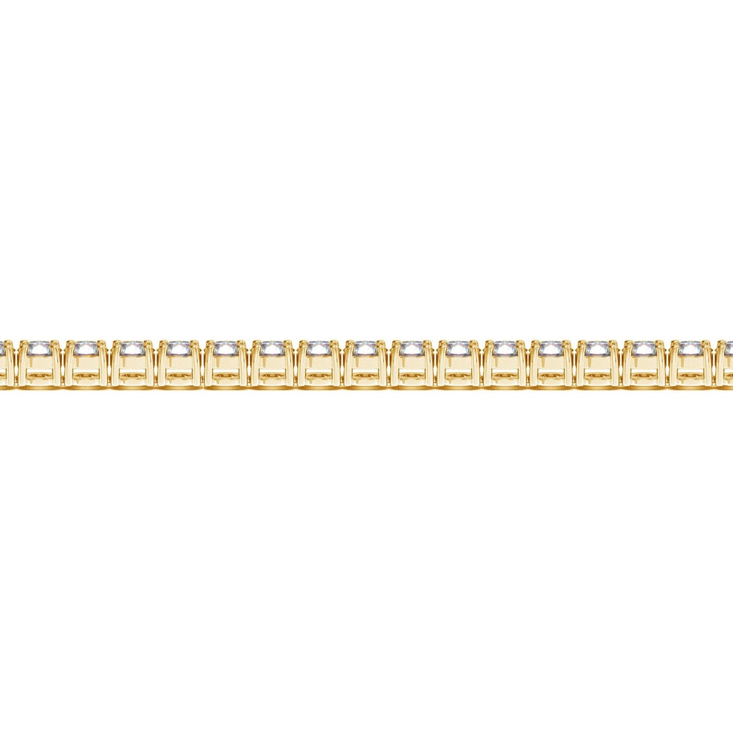 Pulsera de tenis de oro amarillo de 14 quilates con diamantes redondos cultivados en laboratorio (7 qt F/G VS2/SI1)