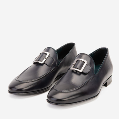 The Astoria Navy Buffalo Leather Men’s Loafer
