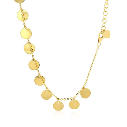 Gargantilla con Discos Pulidos en Oro Amarillo de 14k