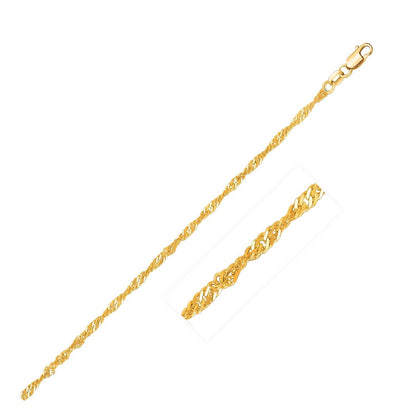 Cadena Singapur de Oro Amarillo de 10k (1.80 mm)
