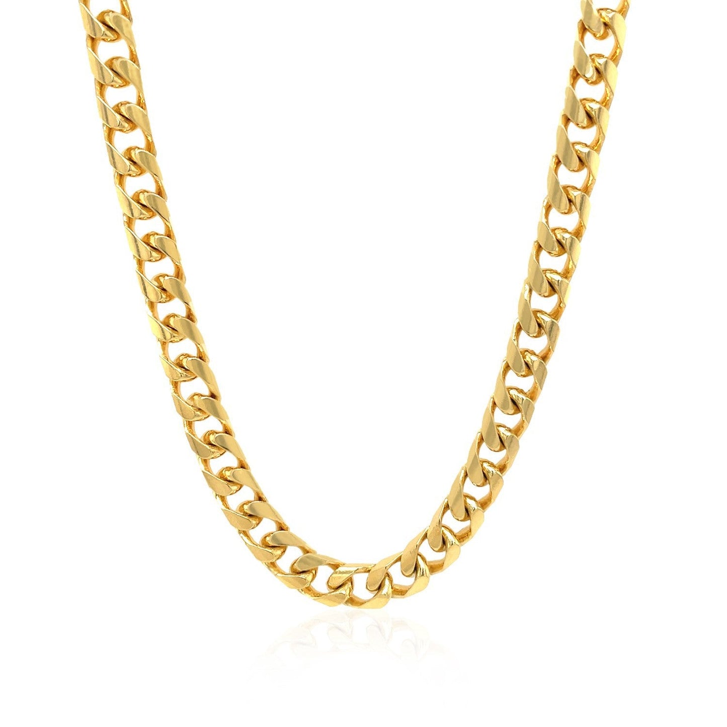 Cadena cubana Miami de oro amarillo macizo de 14k y 5.8mm