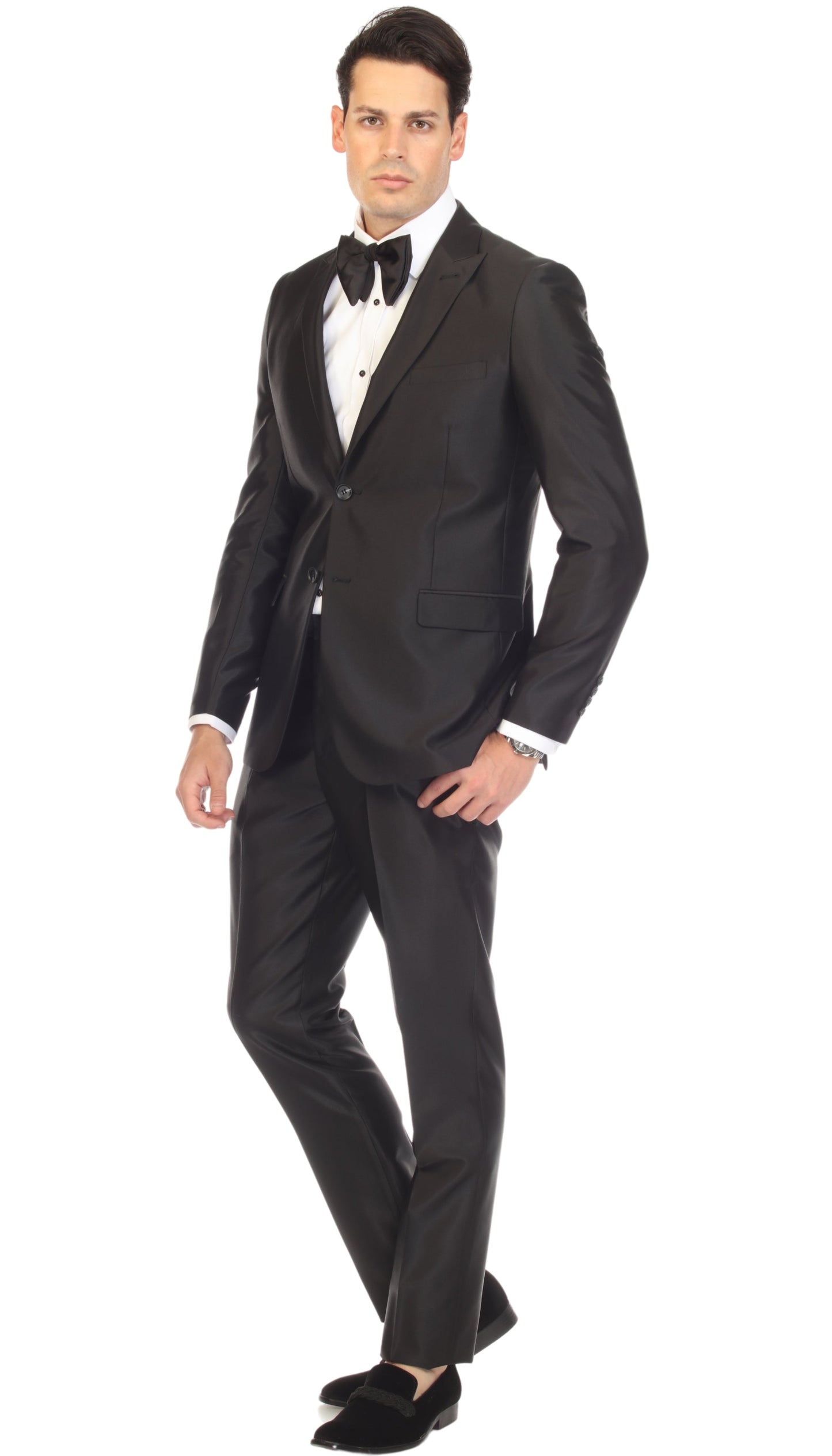 Oxford Black Sharkskin Slim Fit 2 Piece Suit