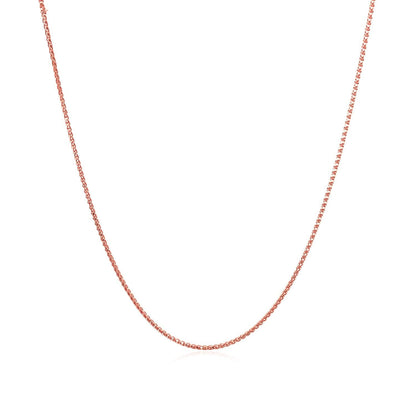 Cadena de trigo redonda de oro rosa de 14k con corte de diamante 0.6mm