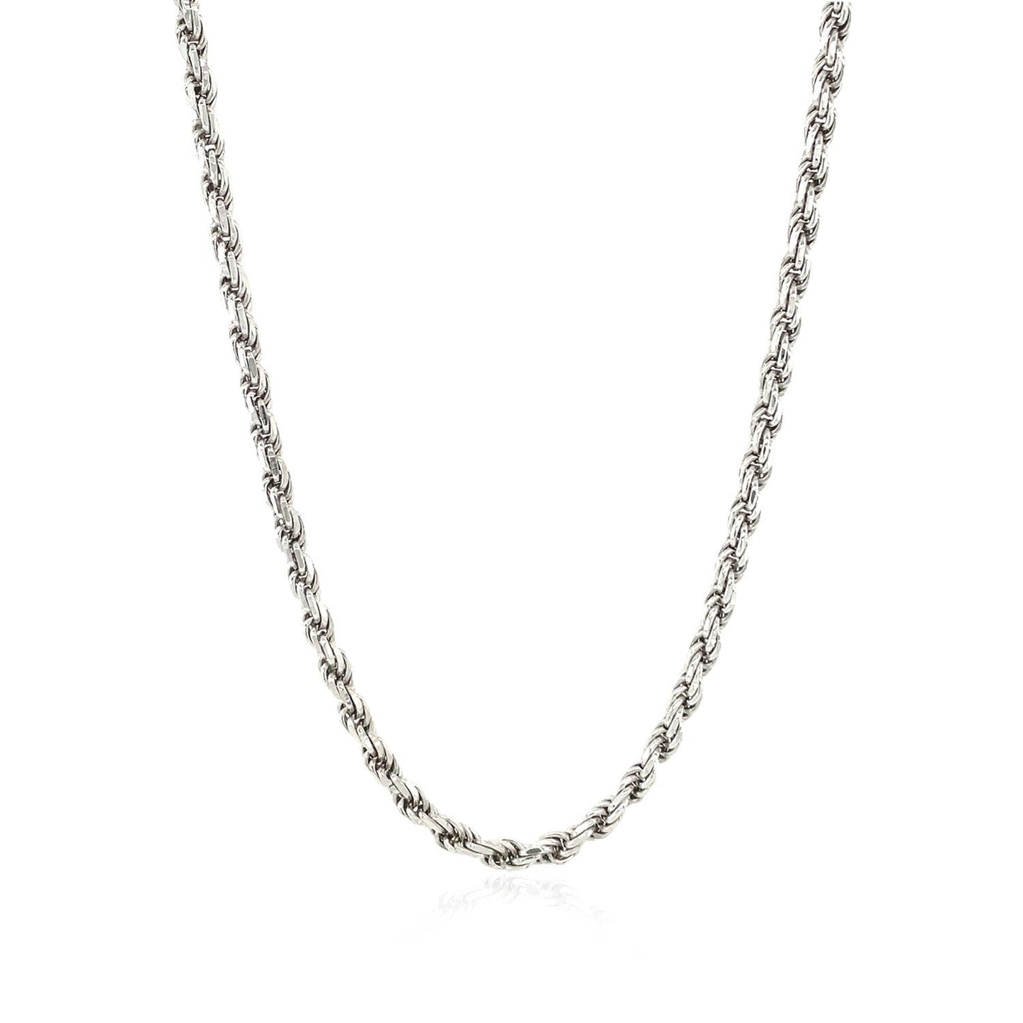 Cadena de plata esterlina estilo cuerda de corte diamante de 2.9 mm