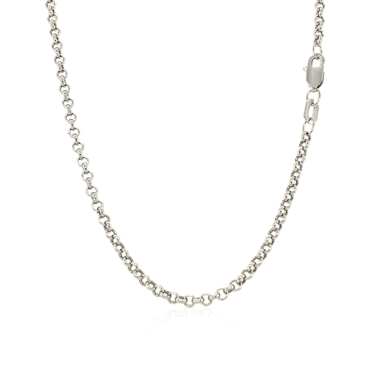 Cadena Rolo de Oro Blanco de 14k y 2.3mm
