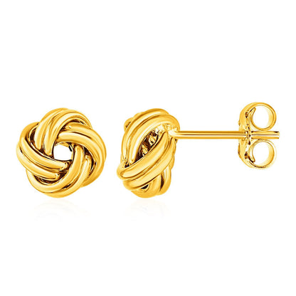 Pendientes de Nudo de Amor en Oro Amarillo de 14k