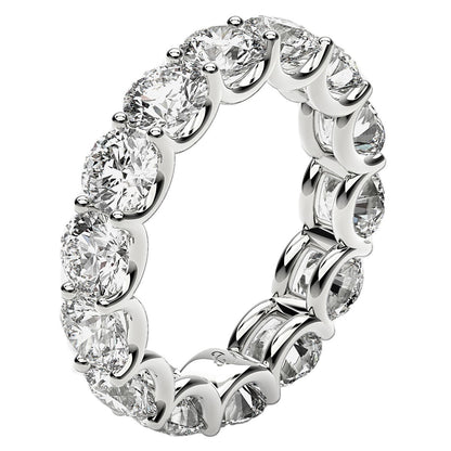 Anillo de eternidad de diamantes redondos cultivados en laboratorio de oro blanco de 14k (6 quilates peso total FG/VS2)