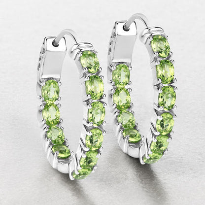 Pendientes de Plata de Ley .925 con Peridoto Genuino de 3.40 Quilates