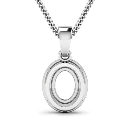 Colgante semimontado de oro blanco de 14 quilates con diamante blanco genuino de 0,18 quilates - para gema ovalada de 8x6 mm