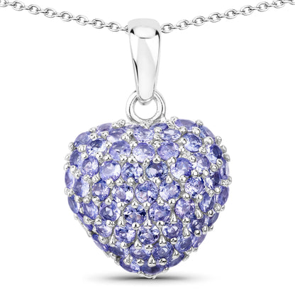 Colgante de plata esterlina .925 con tanzanita auténtica de 7,00 quilates