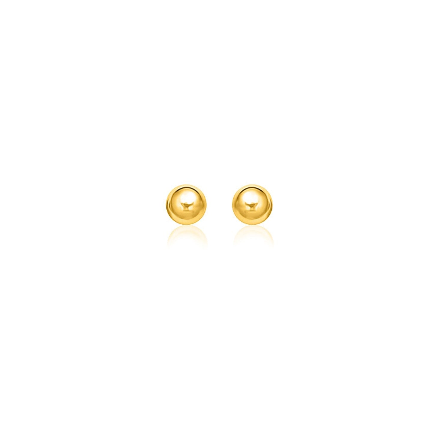 Pendientes de oro amarillo de 14k con motivo redondo (7.0 mm)