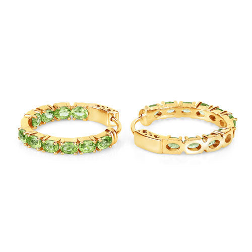 Pendientes de Plata de Ley .925 con Peridoto Genuino de 3.40 Quilates