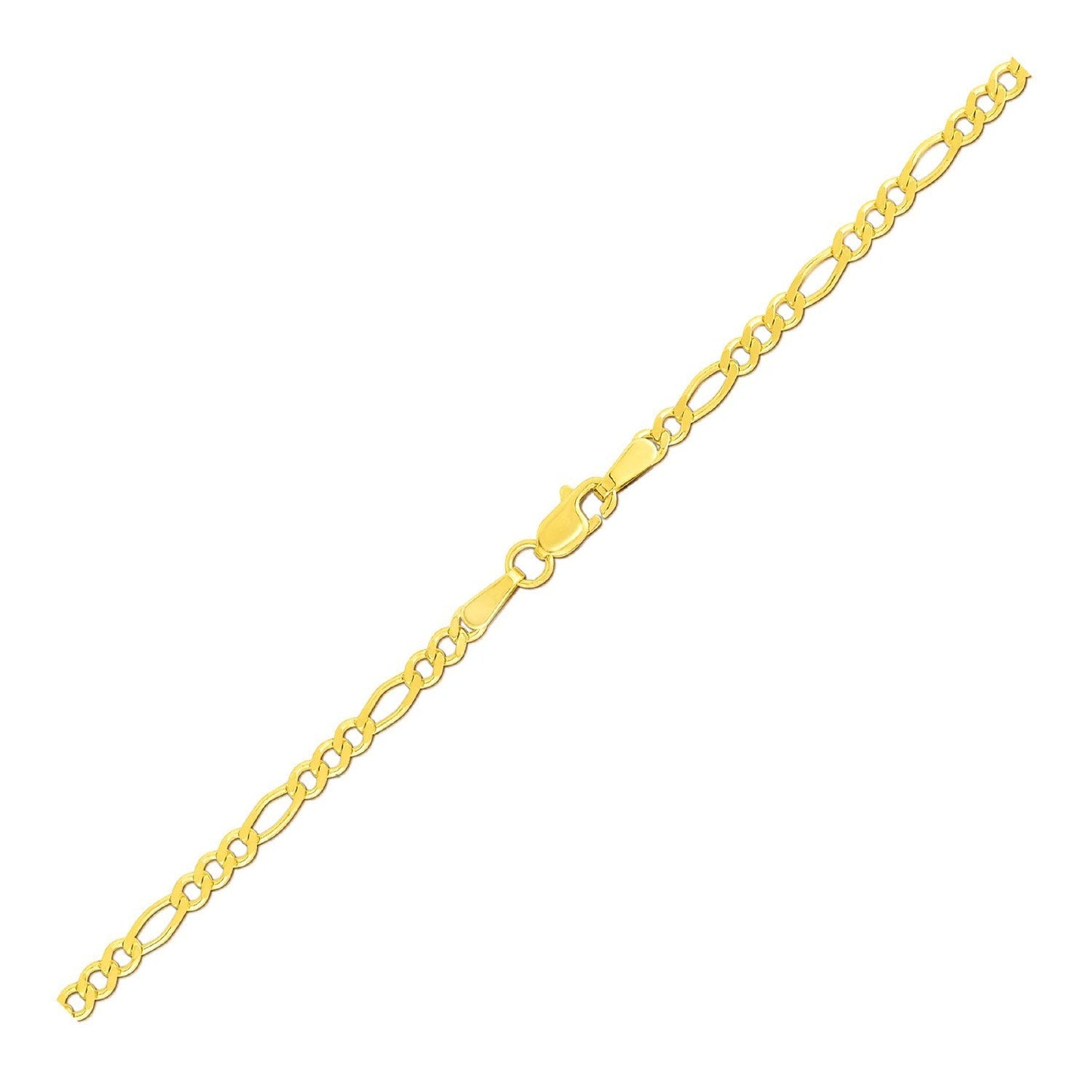 Tobillera Fígaro de oro amarillo de 14k y 2.8mm