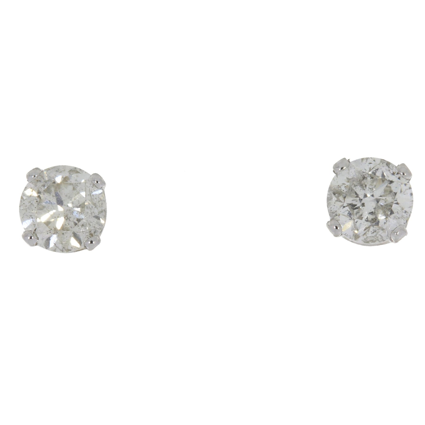 Pendientes de tuerca de diamante de 0,75 ct, oro blanco de 14 K