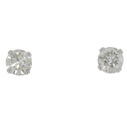 Pendientes de tuerca de diamante de 0,75 ct, oro blanco de 14 K