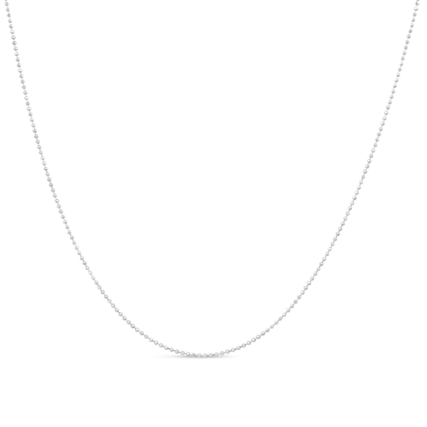 Collar de cadena de bolitas de 0,7 mm de plata de ley .925, delgado y delicado, unisex, de 45,7 cm