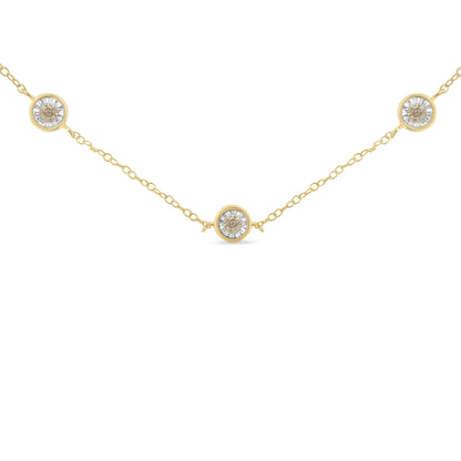 Collar de plata de ley chapado en oro amarillo con diamantes (1/2 cttw, color K-L, claridad I2-I3)
