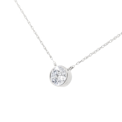 Collar con colgante biselado de diamantes de 0,50 quilates en plata de ley .925 de 45,72 cm (color I-J, claridad I2-I3)