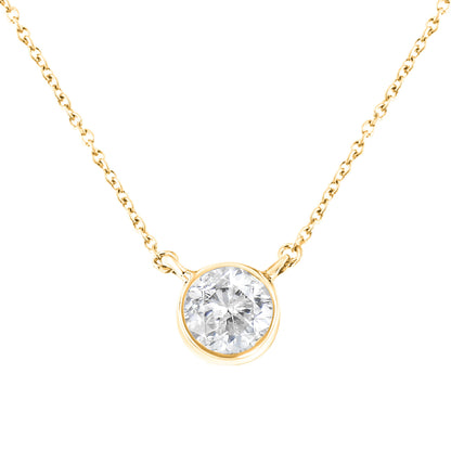 Collar con colgante biselado de diamantes de 0,50 quilates en plata de ley .925 de 45,72 cm (color I-J, claridad I2-I3)