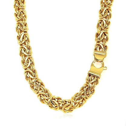 Gargantilla de cadena de oro amarillo de 14k con motivo bizantino