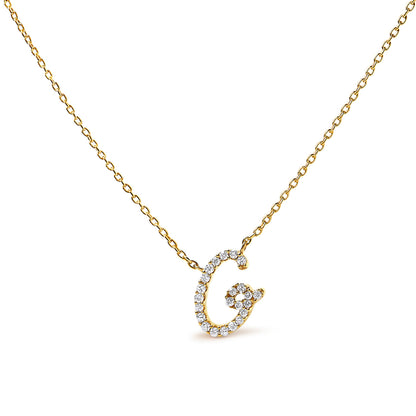 Collar con colgante con acento de diamante en oro blanco de 10K con inicial "A" estilo cursiva