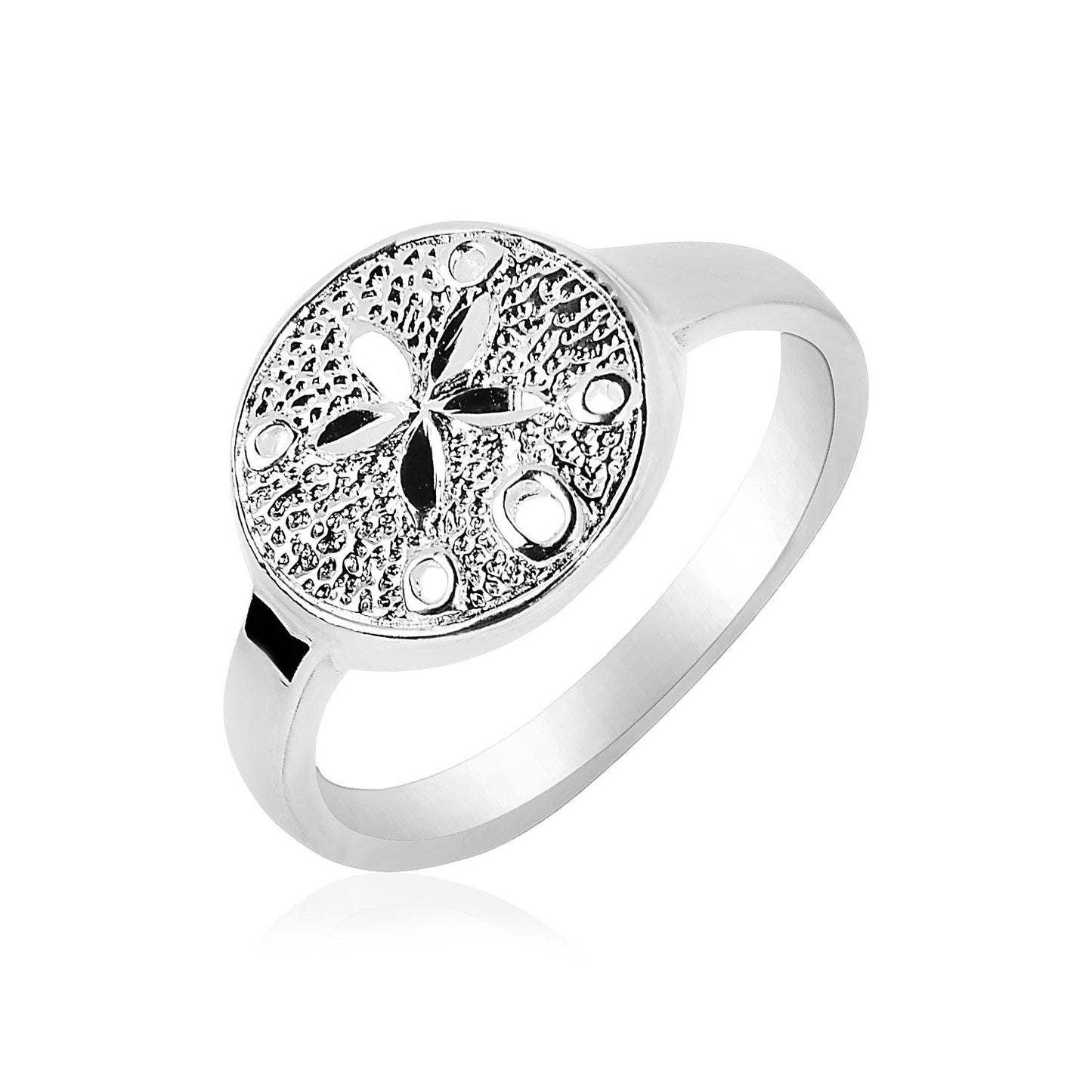 Anillo de Plata Esterlina Texturizado de Dólar de Arena