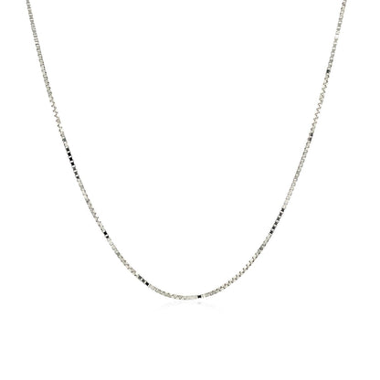 Cadena de caja ajustable de oro blanco de 14k de 0.7mm
