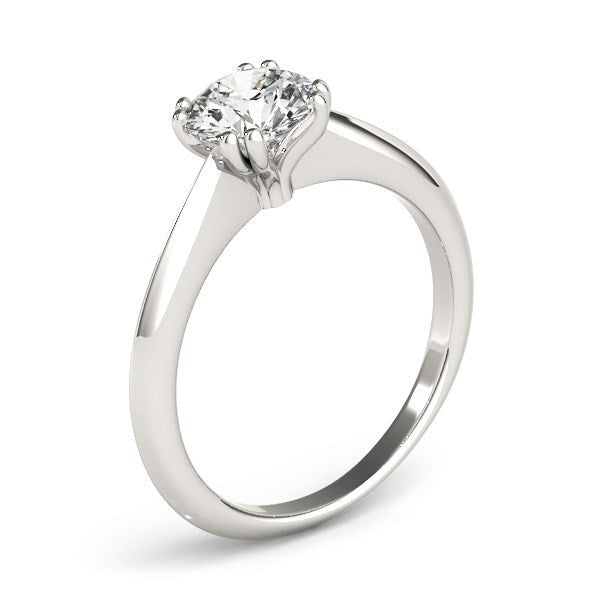 Anillo de compromiso con solitario de diamante engarzado en doble garra de oro blanco de 14k (1 quilate peso total)