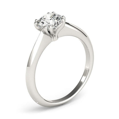 Anillo de compromiso con solitario de diamante engarzado en doble garra de oro blanco de 14k (1 quilate peso total)