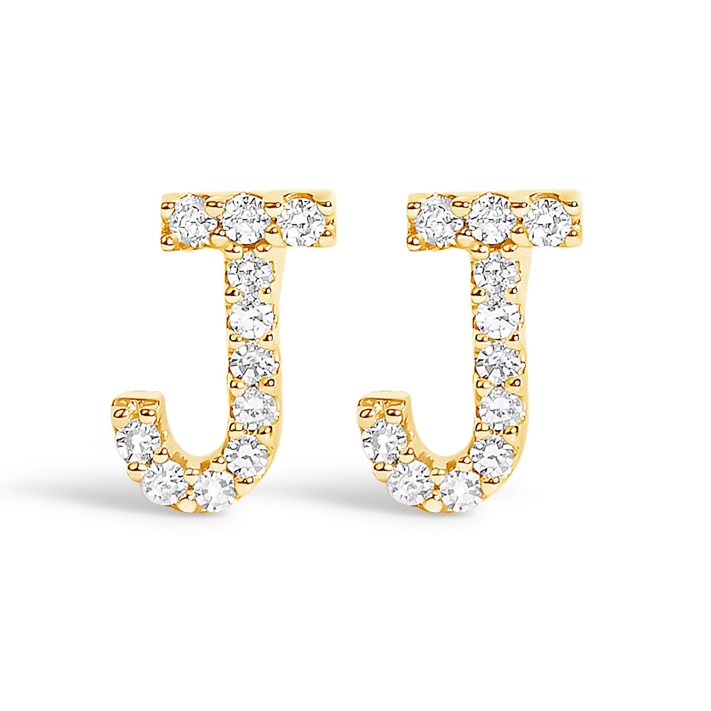 Pendiente de botón con la inicial "A" de diamante de 1/10 quilates de oro blanco de 10 quilates