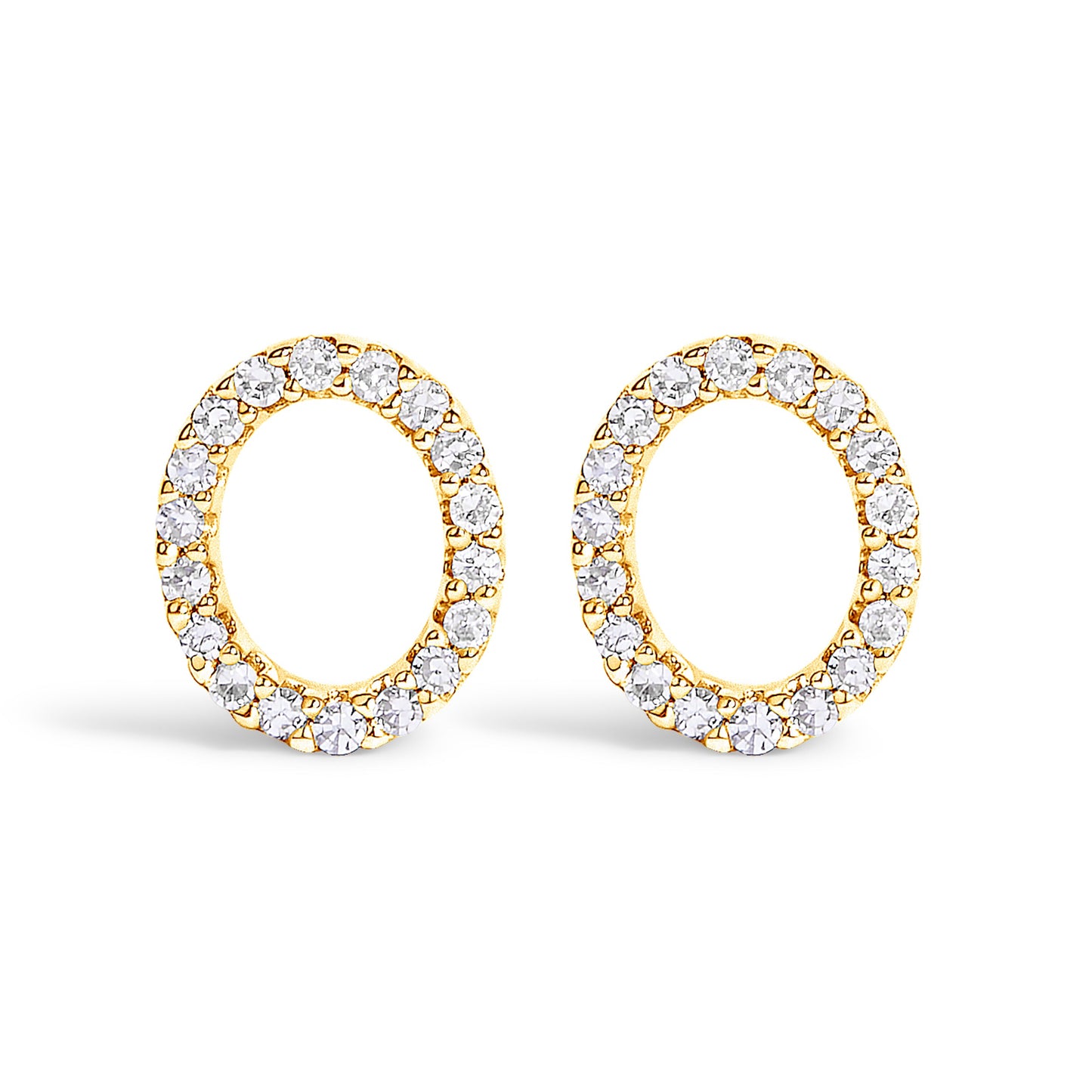 Pendiente de botón con la inicial "A" de diamante de 1/10 quilates de oro blanco de 10 quilates