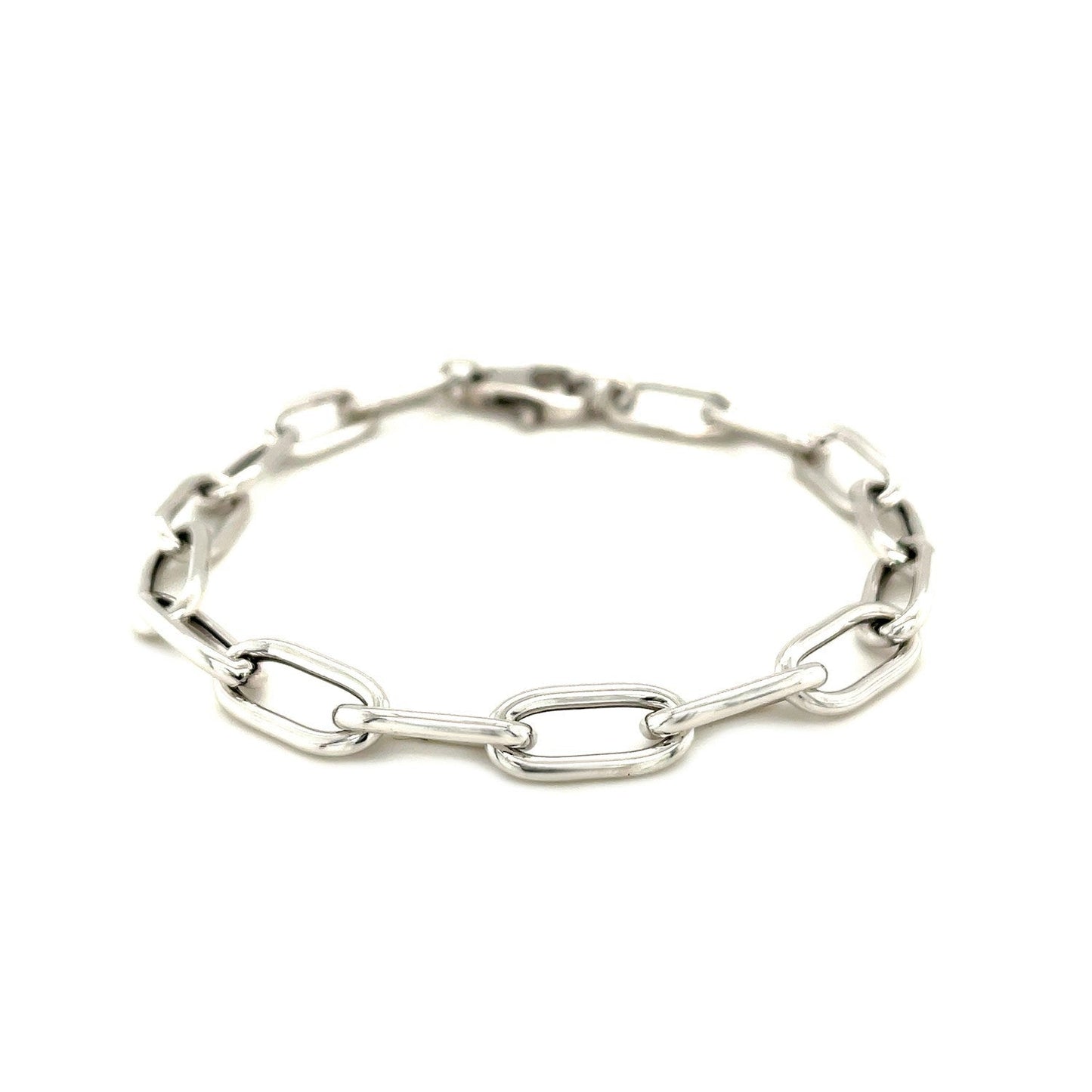 Pulsera de cadena de eslabones anchos de plata de ley