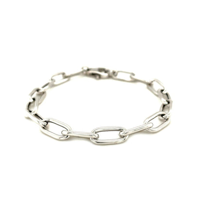 Pulsera de cadena de eslabones anchos de plata de ley