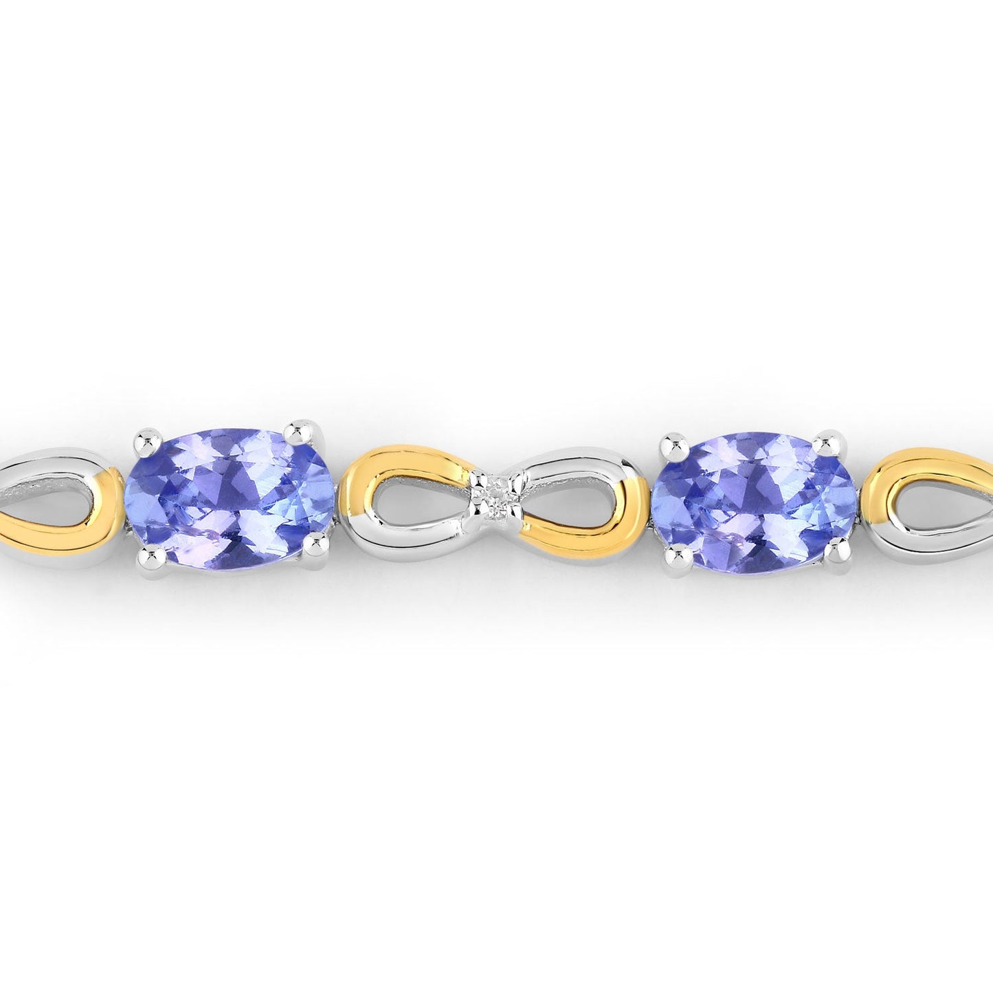 Pulsera de Plata de Ley 925 con Tanzanita Genuina de 1,81 Quilates y Topacio Blanco