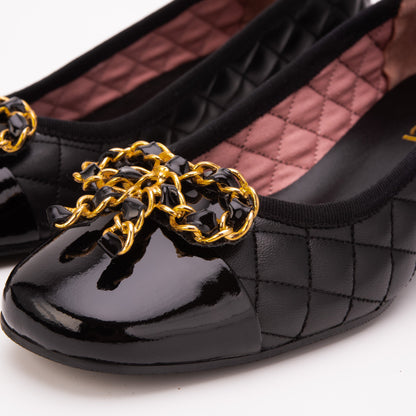 The Bellarose Black Quilted Leather Women Heel