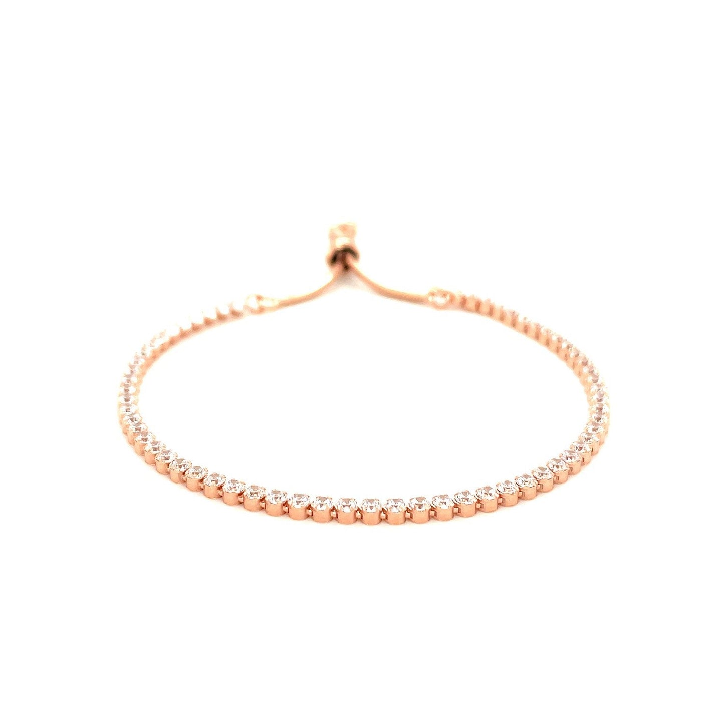 Pulsera ajustable estilo tenis con circonita cúbica en plata de ley