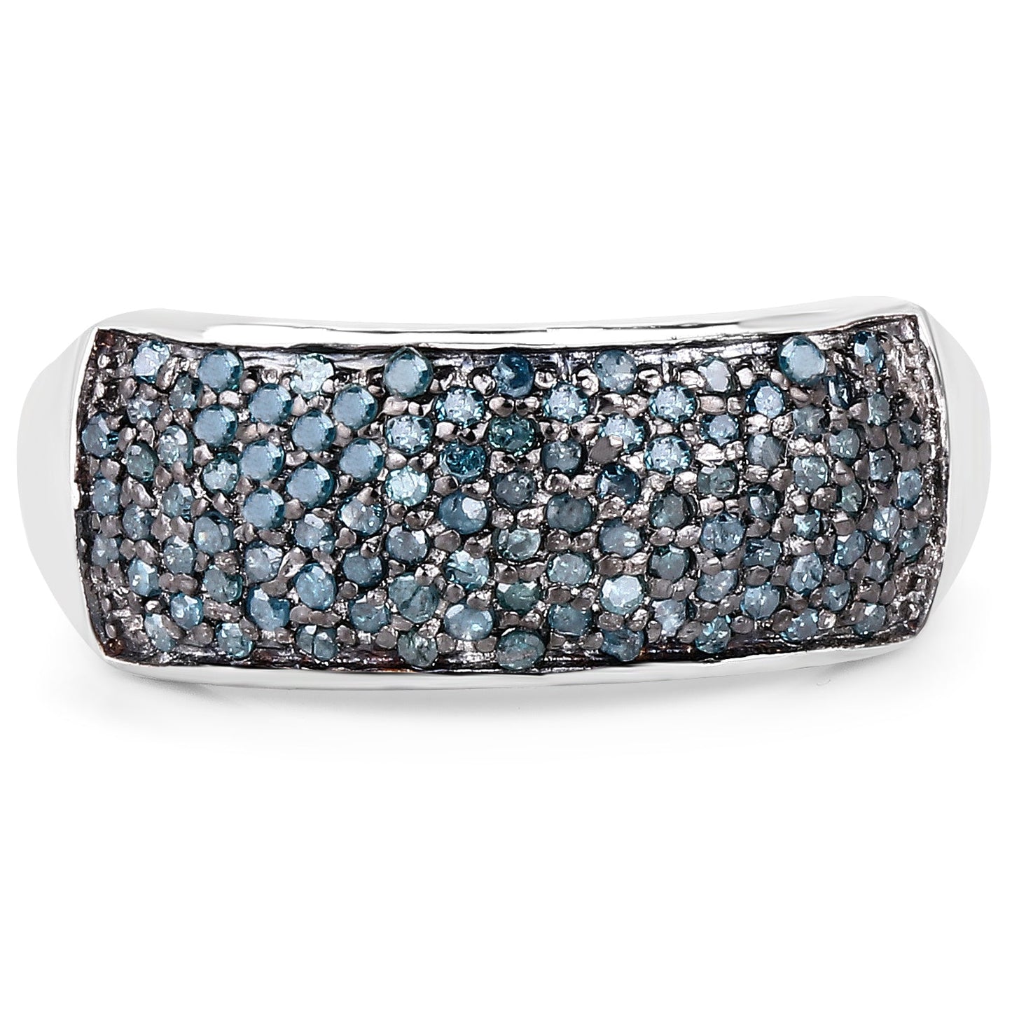 Anillo de plata de ley .925 con diamante azul genuino de 0,42 quilates