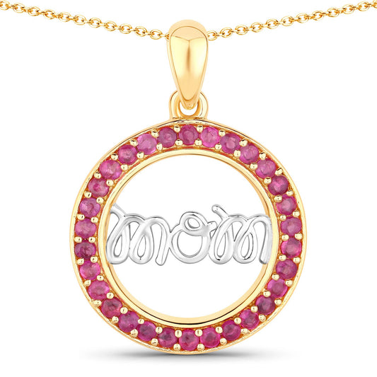 Colgante de plata de ley .925 con rubí genuino de 0,64 quilates