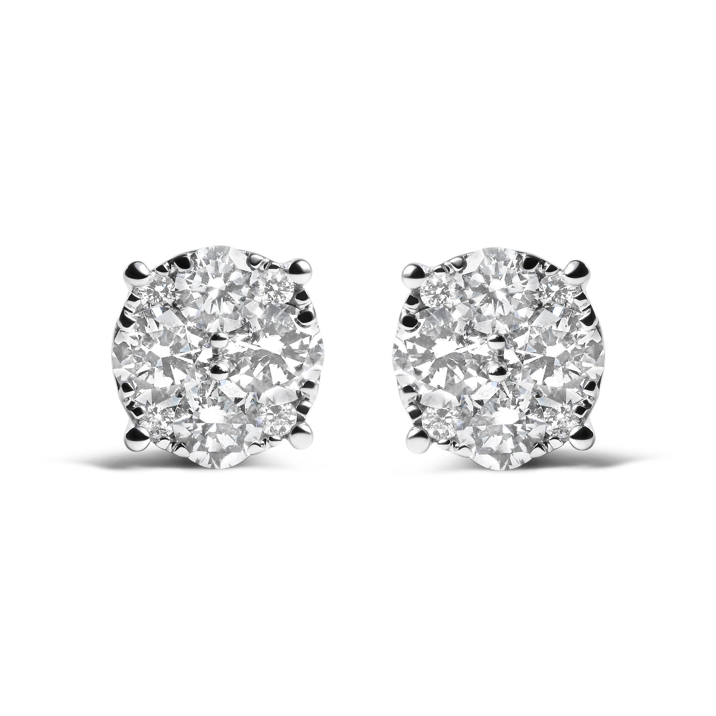 Pendientes de oro blanco de 14 quilates con diamantes de laboratorio de 2,00 quilates en total (color G-H, claridad VS1-VS2)