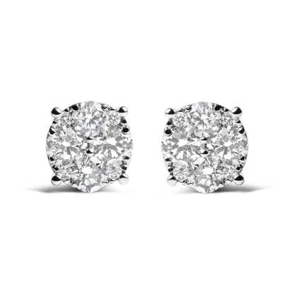 Pendientes de oro blanco de 14 quilates con diamantes de laboratorio de 2,00 quilates en total (color G-H, claridad VS1-VS2)