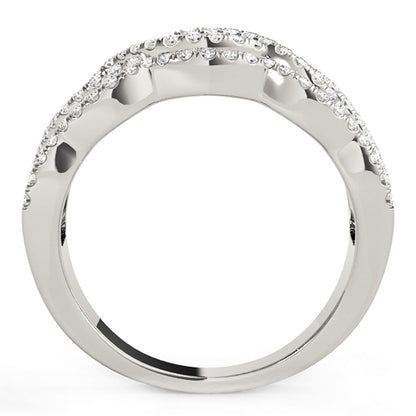 Anillo de oro blanco de 14k con cuatro curvas y diamantes (5/8 cttw)