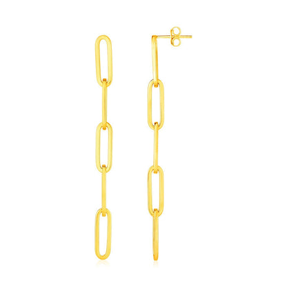 Pendientes de cadena de eslabones de oro amarillo de 14 quilates